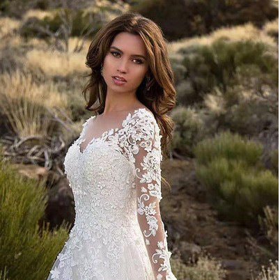 R&B | Elegante weiße Braut Hochzeitskleid