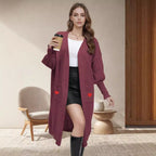 Damen Strickjacke mit Herzapplikationen und lockerer Passform R&B