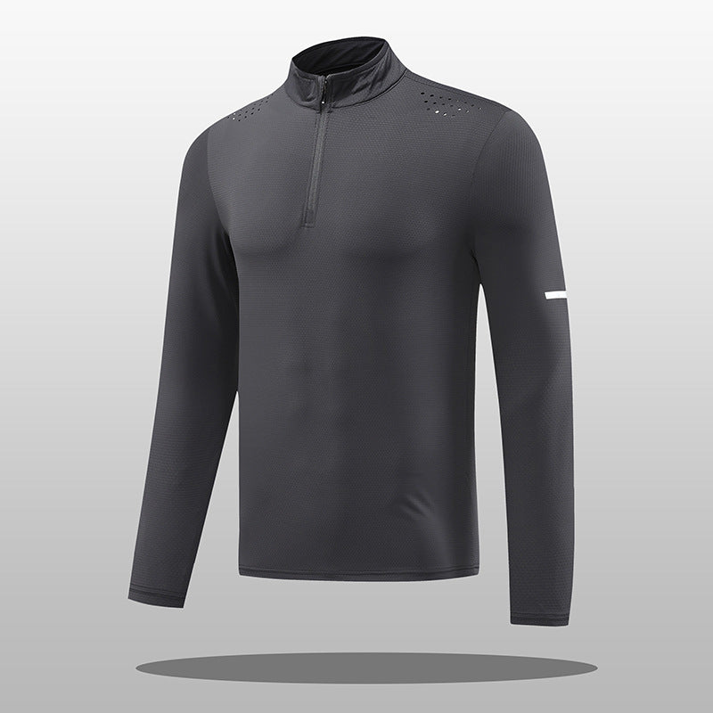 Herren Funktions-Langarmshirt mit Reißverschluss und atmungsaktivem Material R&B