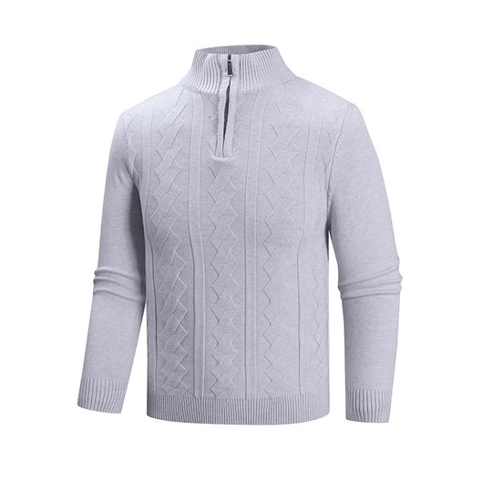 Herren modischer Strickpullover mit hohem Kragen und strukturiertem Design R&B