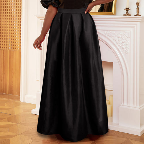 Damen eleganter Maxi-Rock mit voluminösem Falten-Design R&B
