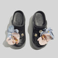 Damen Modische Clogs mit floralen Akzenten und eleganten Details