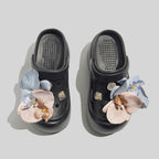 Damen Modische Clogs mit floralen Akzenten und eleganten Details