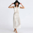 Damen elegantes Netzkleid mit asymmetrischem Schnitt R&B