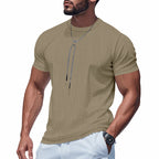 Herren Kurzarm T-Shirt mit strukturiertem Design und atmungsaktiver Baumwolle R&B