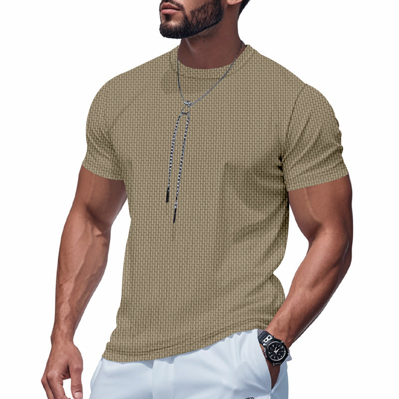 Herren Kurzarm T-Shirt mit strukturiertem Design und atmungsaktiver Baumwolle R&B