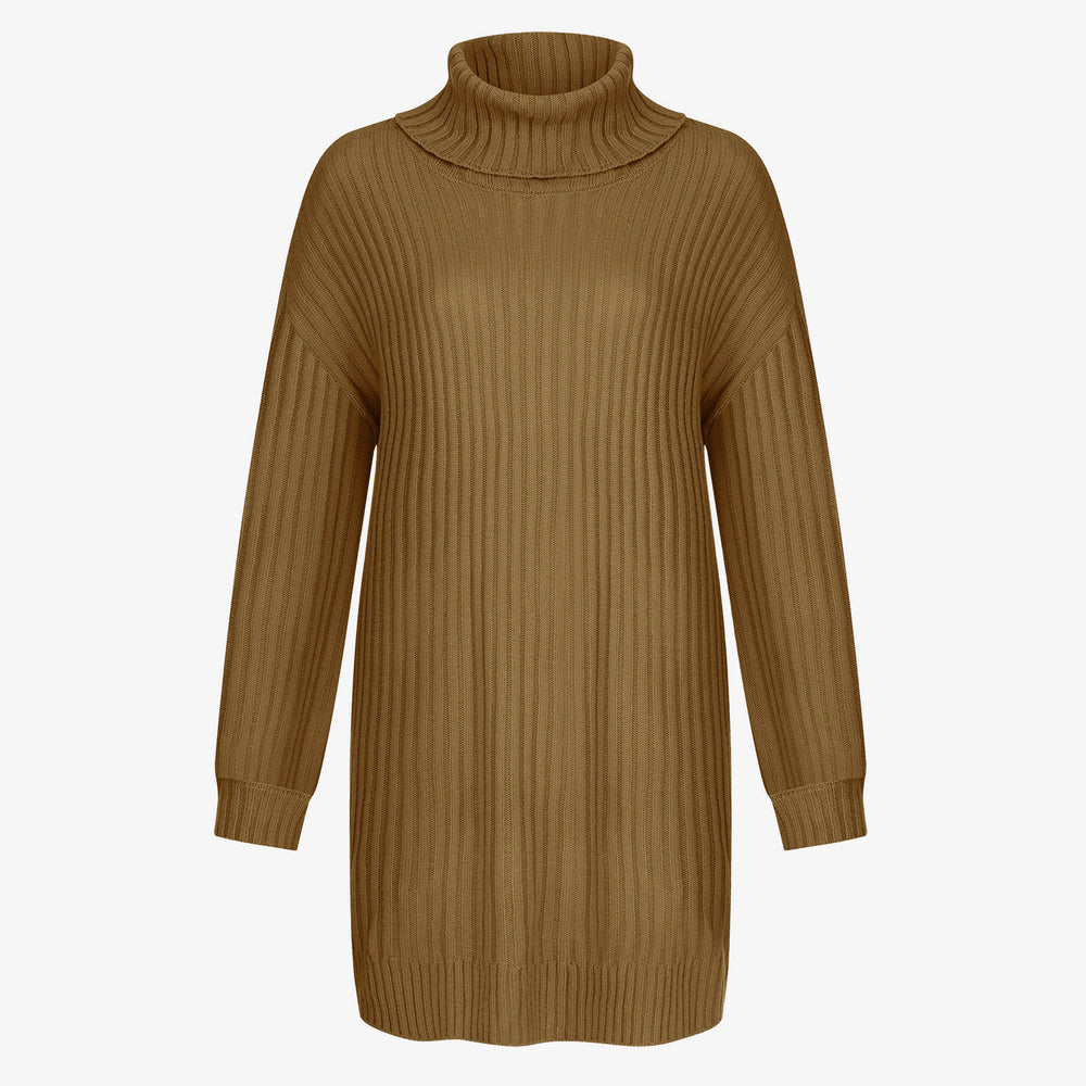 Damen Grobstrick Rollkragenpullover im lässigen Schnitt R&B