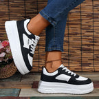 Damen Komfortable Plateau-Sneaker mit atmungsaktivem Obermaterial und stoßdämpfender Sohle R&B