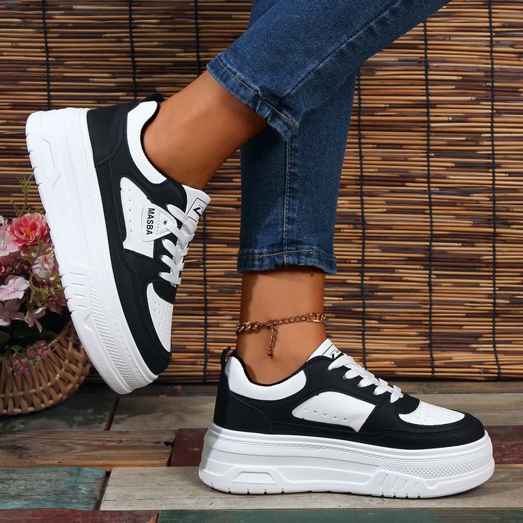 Damen Komfortable Plateau-Sneaker mit atmungsaktivem Obermaterial und stoßdämpfender Sohle R&B