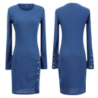 Damen Strickkleid mit eleganten Knopfdetails und figurbetonter Passform R&B