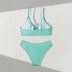 Damen Raffiniertes Bikinitop mit V-Ausschnitt und dekorativem Ring R&B