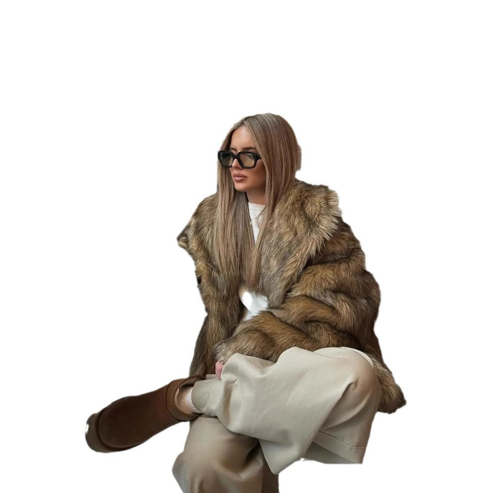 Damen Kuschelige Faux-Fur Jacke mit weichem Innenfutter R&B
