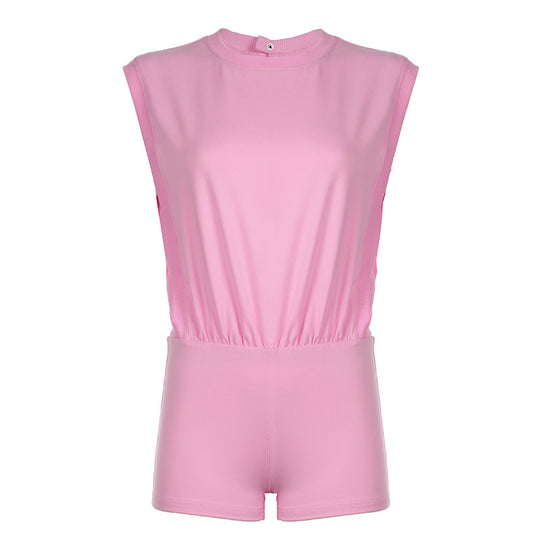 Damen Sportlicher Einteiler mit hohem Kragen und elastischem Bund R&B