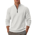 Herren sportlicher Pullover mit Reißverschluss und strukturierter Oberfläche R&B