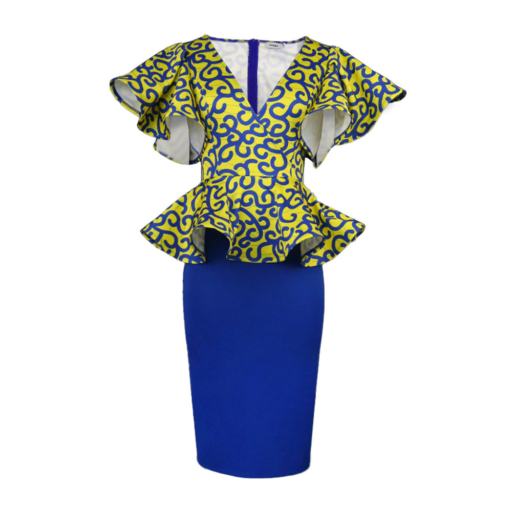 Damen Elegante Bluse mit auffälligem Peplum-Saum und Transparenteinsätzen R&B