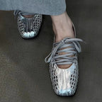 Damen modische Schnürschuhe mit atmungsaktiver Obermaterialstruktur und elastischen Riemen R&B