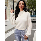 Damen Modischer Strickpullover mit weitem Ausschnitt R&B
