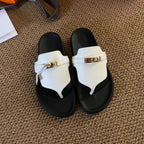 Damen elegante Zehentrenner-Sandalen mit luxuriösem Riemendesign und Komfortfußbett R&B