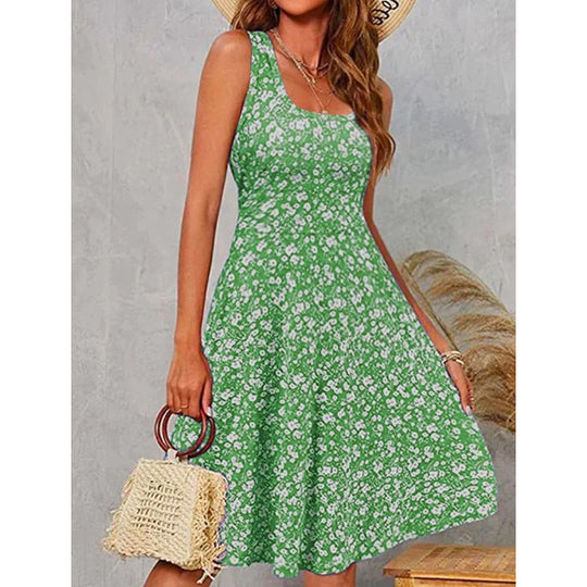 Damen Blumenmuster Sommerkleid R&B