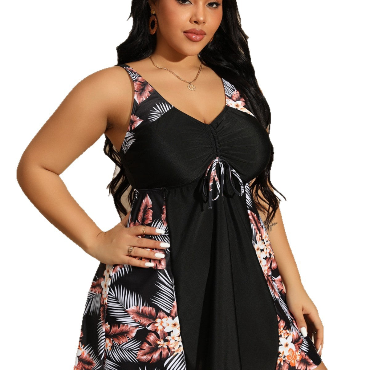 Damen Schwimmlatzkleid mit raffinierten Raffungselementen R&B