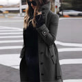 Damen eleganter Trenchcoat mit hohem Kragen R&B