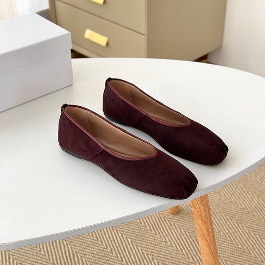 Damen Mokassin-Ballerinas aus weichem Veloursleder R&B