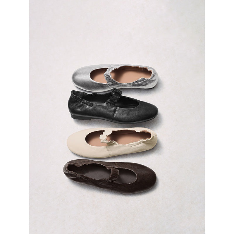 Damen Ballerinas mit modischem Riemen und flexibler Sohle R&B