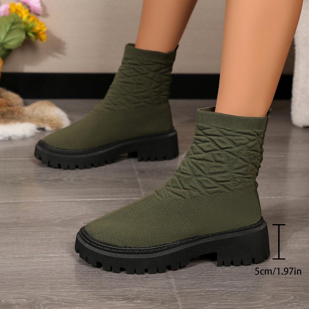 Damen Modische Stiefeletten mit strukturiertem Obermaterial und rutschfester Sohle R&B