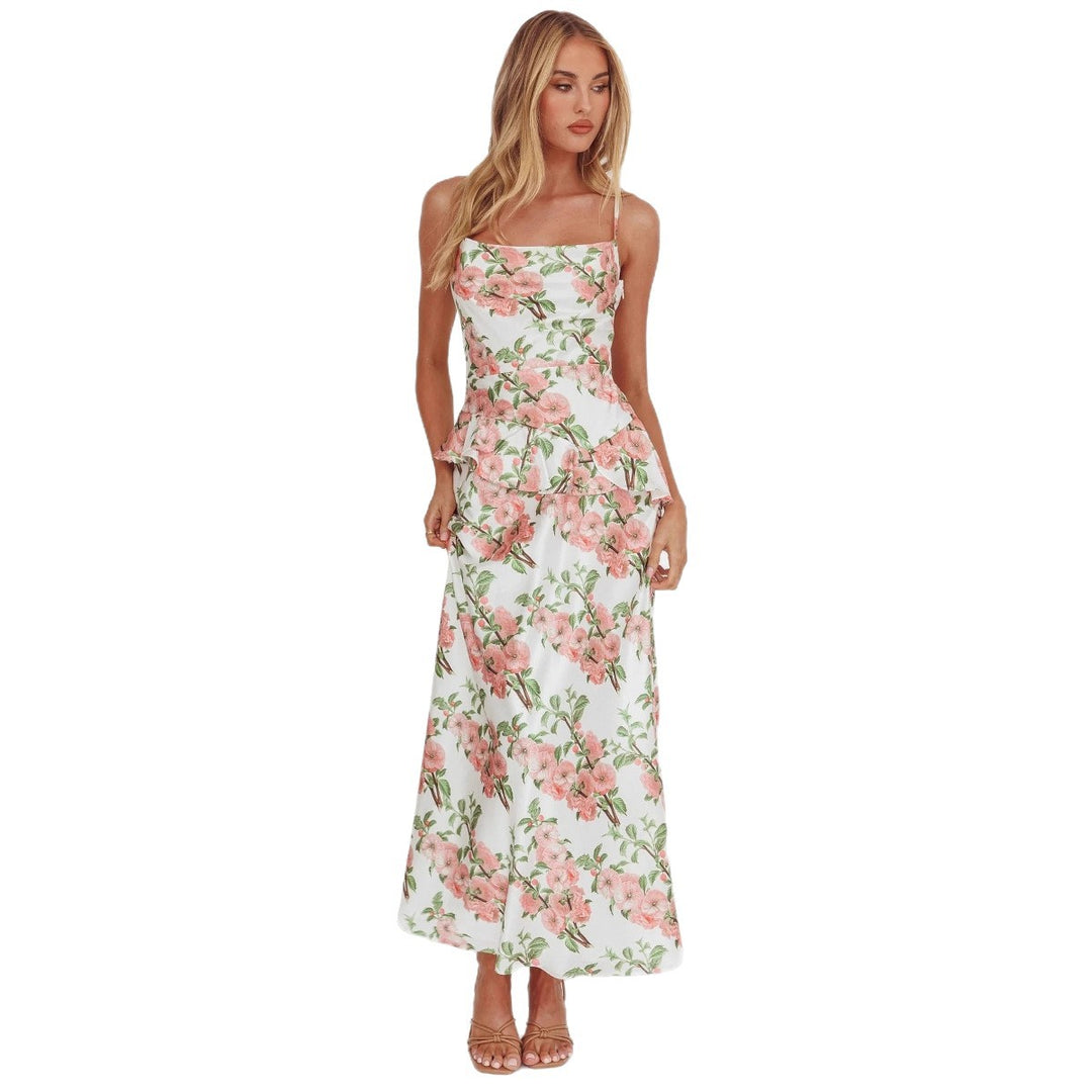 Damen Elegantes Peplum-Kleid mit floralem Design R&B