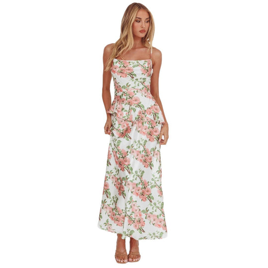 Damen Elegantes Peplum-Kleid mit floralem Design R&B