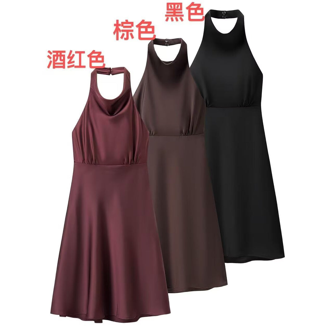Damen Halterkleid mit schwingendem Rock und elegantem, fließendem Schnitt R&B