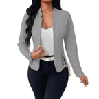Damen Elegante Blazerjacke mit feinen Häkelverzierungen R&B