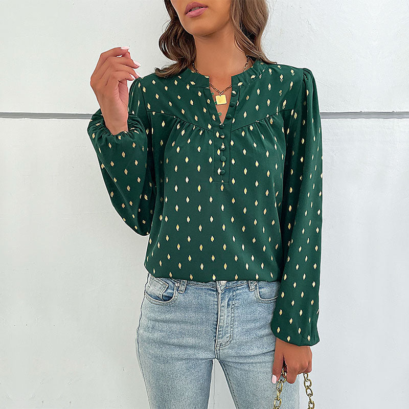 Damen elegante Bluse mit geschlagenen Ärmel R&B