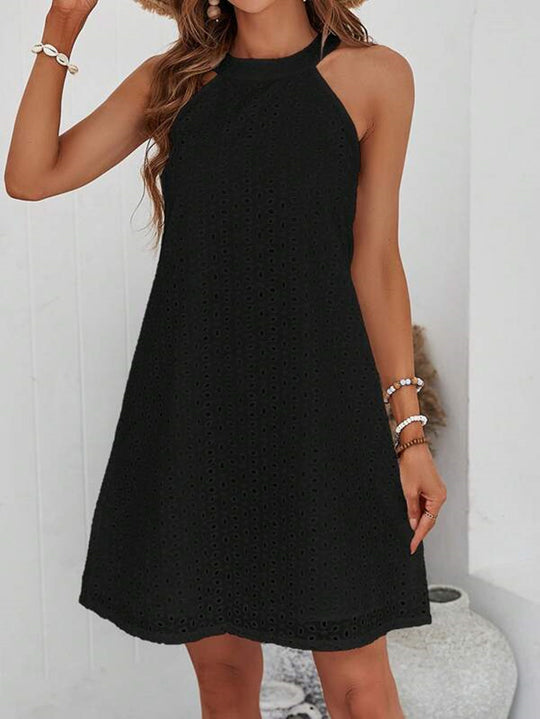 Damen Sommerkleid mit luftigem Schnitt und dekorativem Lochmuster R&B