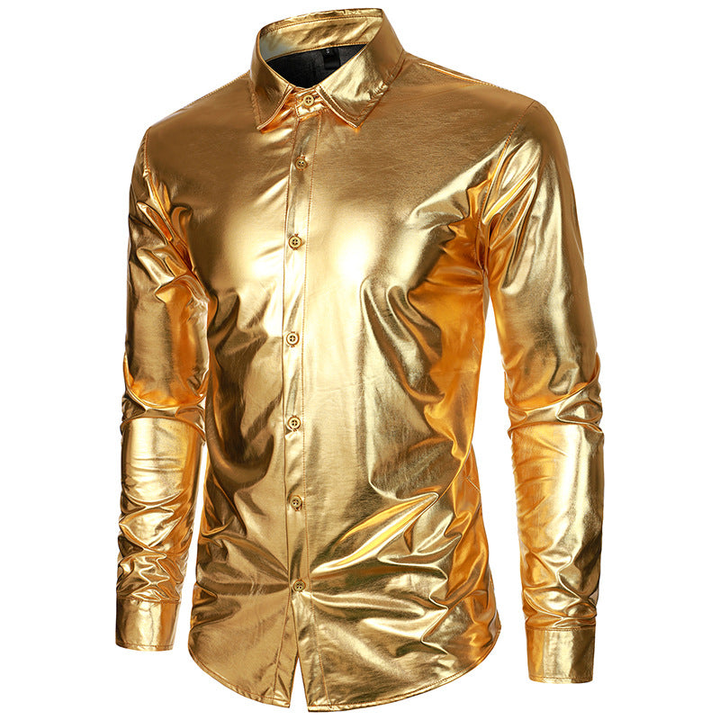 Herren Metallic Hemd R&B