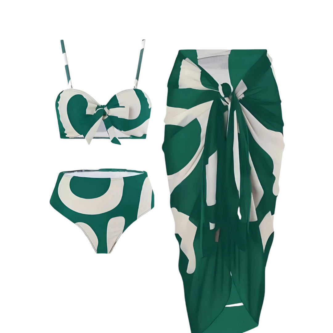 Damen Bandeau-Bikini mit kombinierbarem Wickelrock R&B