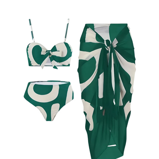 Damen Bandeau-Bikini mit kombinierbarem Wickelrock R&B