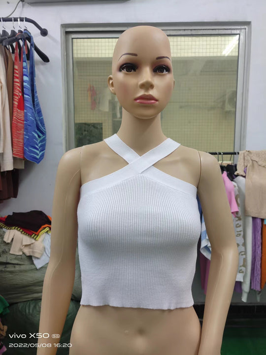 Damen Crop-Top mit schickem Kreuz-Trägerdesign R&B