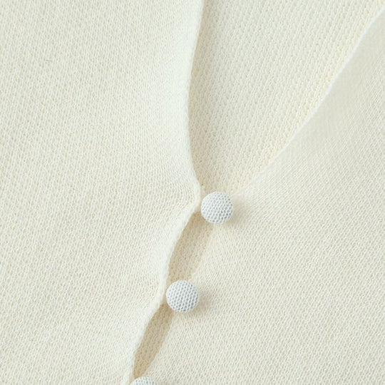 Damen plissiertes Midi-Kleid mit eleganter Knopfleiste und V-Ausschnitt R&B