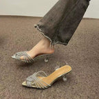 Damen elegante Mules mit verzweigten Riemen R&B