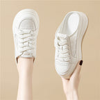 Damen Bequeme Plateau-Sneaker mit atmungsaktiver Mesh-Oberfläche R&B