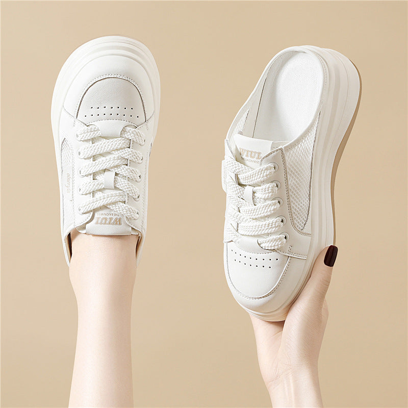 Damen Bequeme Plateau-Sneaker mit atmungsaktiver Mesh-Oberfläche R&B