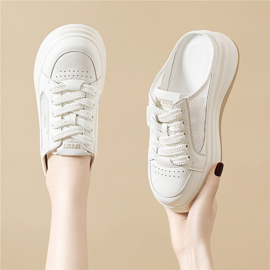 Damen Bequeme Plateau-Sneaker mit atmungsaktiver Mesh-Oberfläche R&B