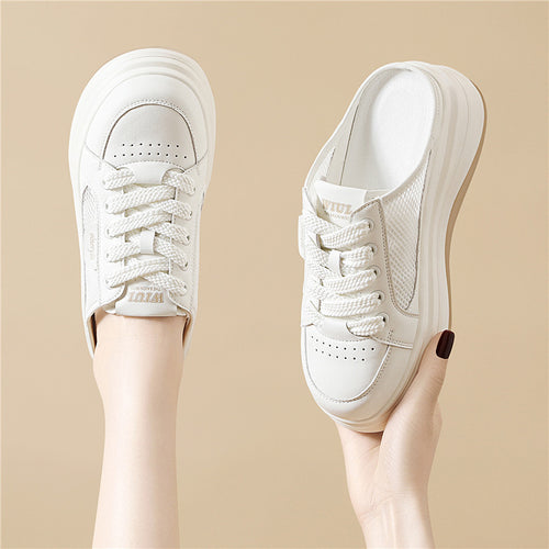 Damen Bequeme Plateau-Sneaker mit atmungsaktiver Mesh-Oberfläche R&B