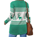 Damen Gemusterter Winterpullover mit Rundhalsausschnitt R&B