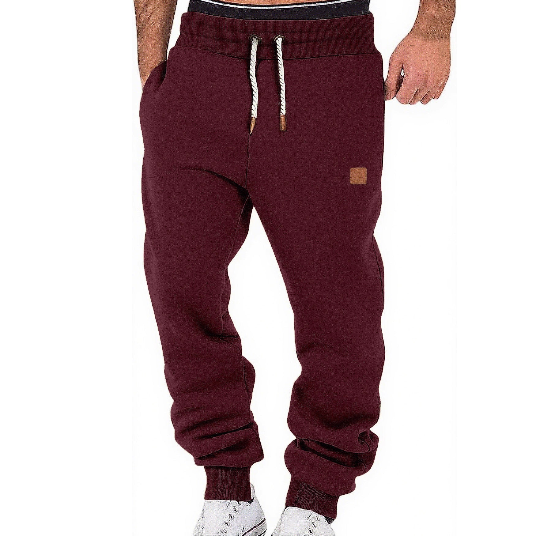 Herren nan komfortable Jogginghose aus hochwertiger Baumwollmischung mit elastischem Bund Kordelzug und Bündchen R&B