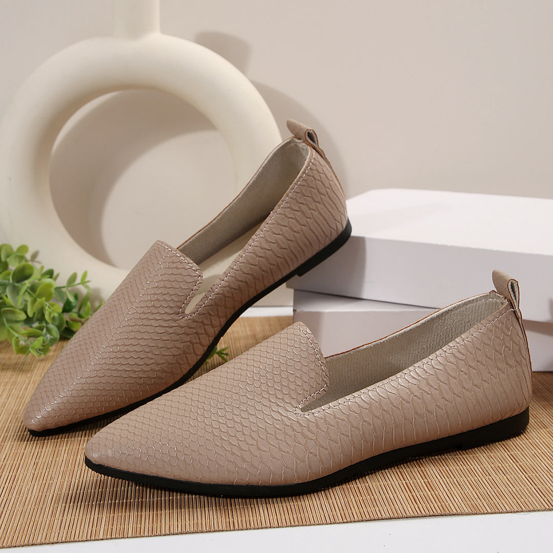 Damen Mokassin-Schuhe mit eleganter reptilartiger Optik und komfortablem Fußbett R&B