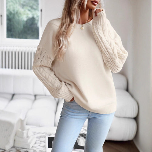 Damen Pullover mit strukturierten Ärmeln und modernem Feinstrick R&B