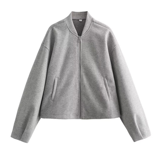 Damen lässige Bomberjacke mit praktischen Taschen und modernem Schnitt R&B