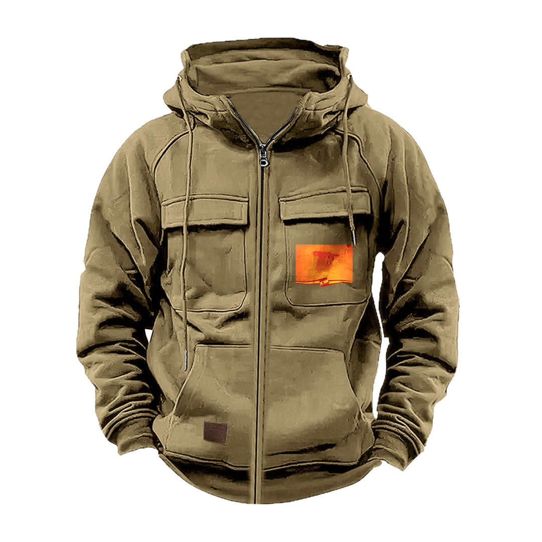 Herren multifunktionale Kapuzenjacke mit praktischen Taschen R&B